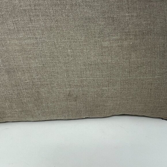 Room and Board throw pillow accent cream blue diamond soft feathers lumbar 12x22 - Picture 3 of 6